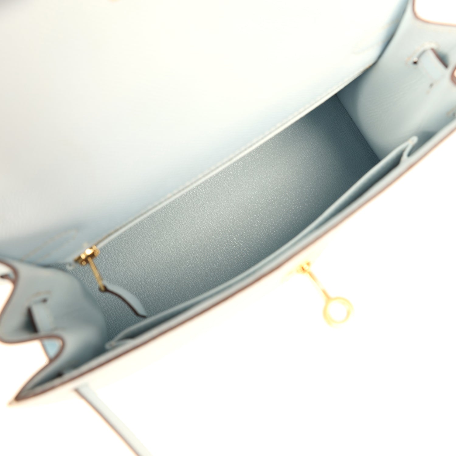 Hermes Kelly Sellier 25 Bleu Brume Epsom Gold Hardware
