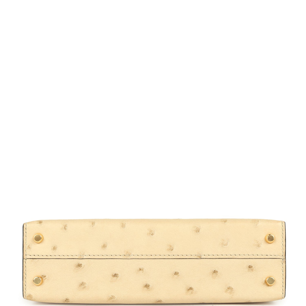Hermes Kelly Sellier 20 Parchemin Ostrich Gold Hardware