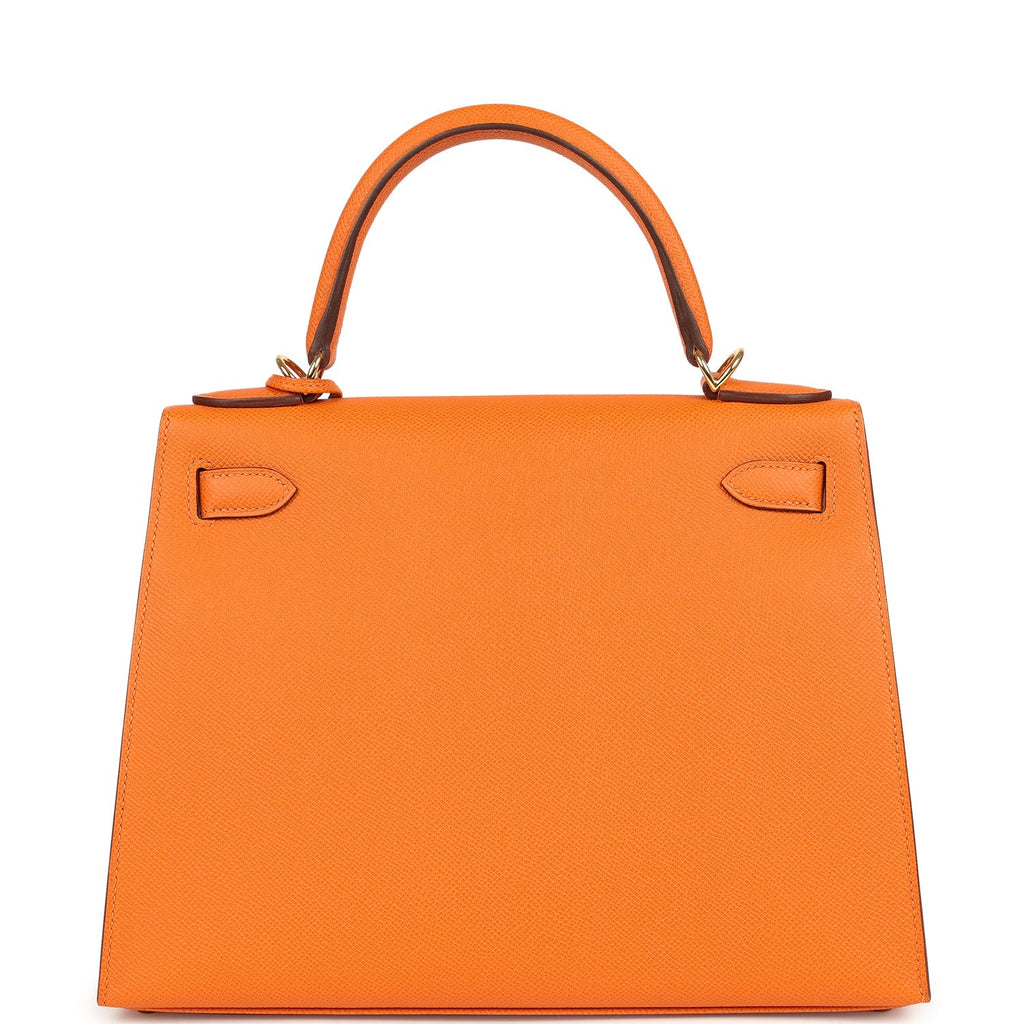 Hermes Kelly Sellier 28 Orange Epsom Gold Hardware
