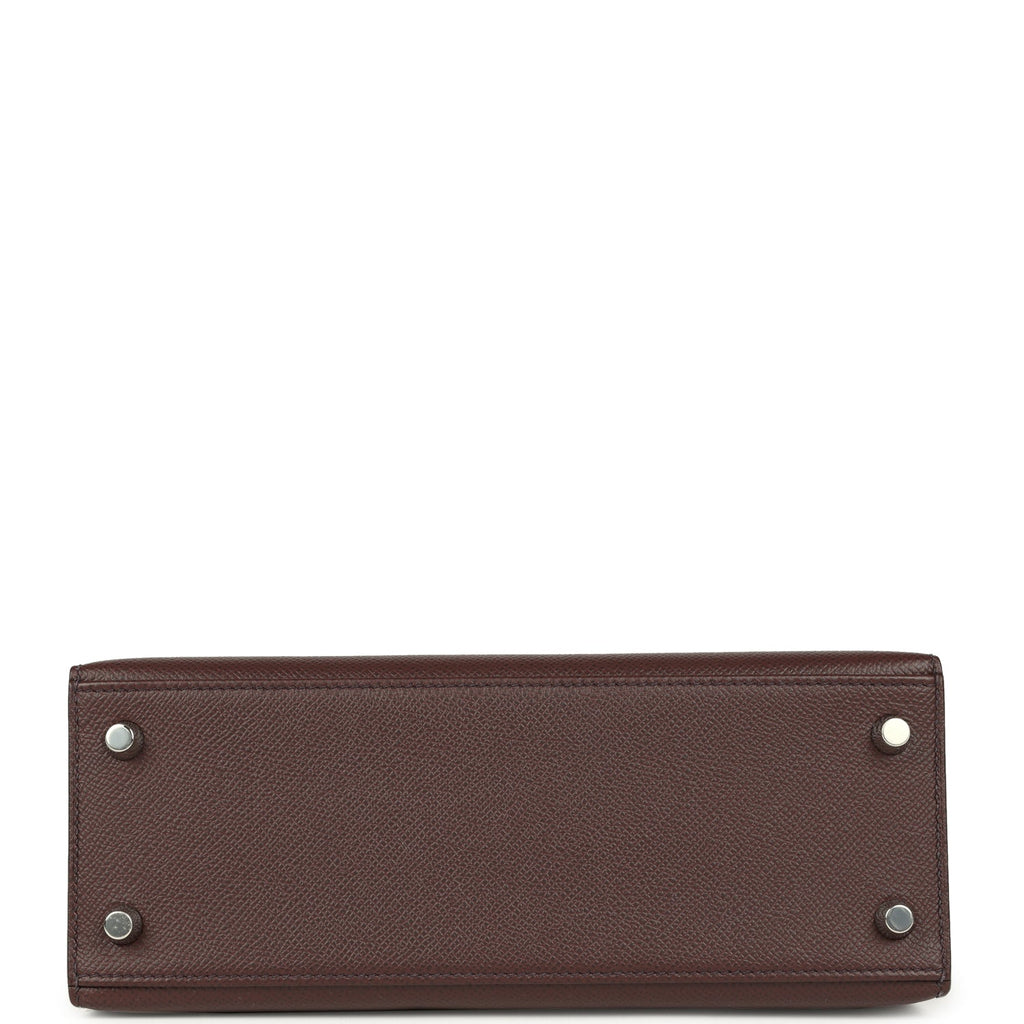 Hermes Kelly Sellier 25 Rouge Sellier Epsom Palladium Hardware