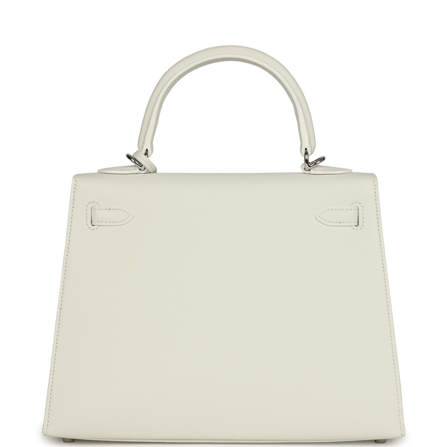 Hermes Kelly Sellier 25 New White Epsom Palladium Hardware