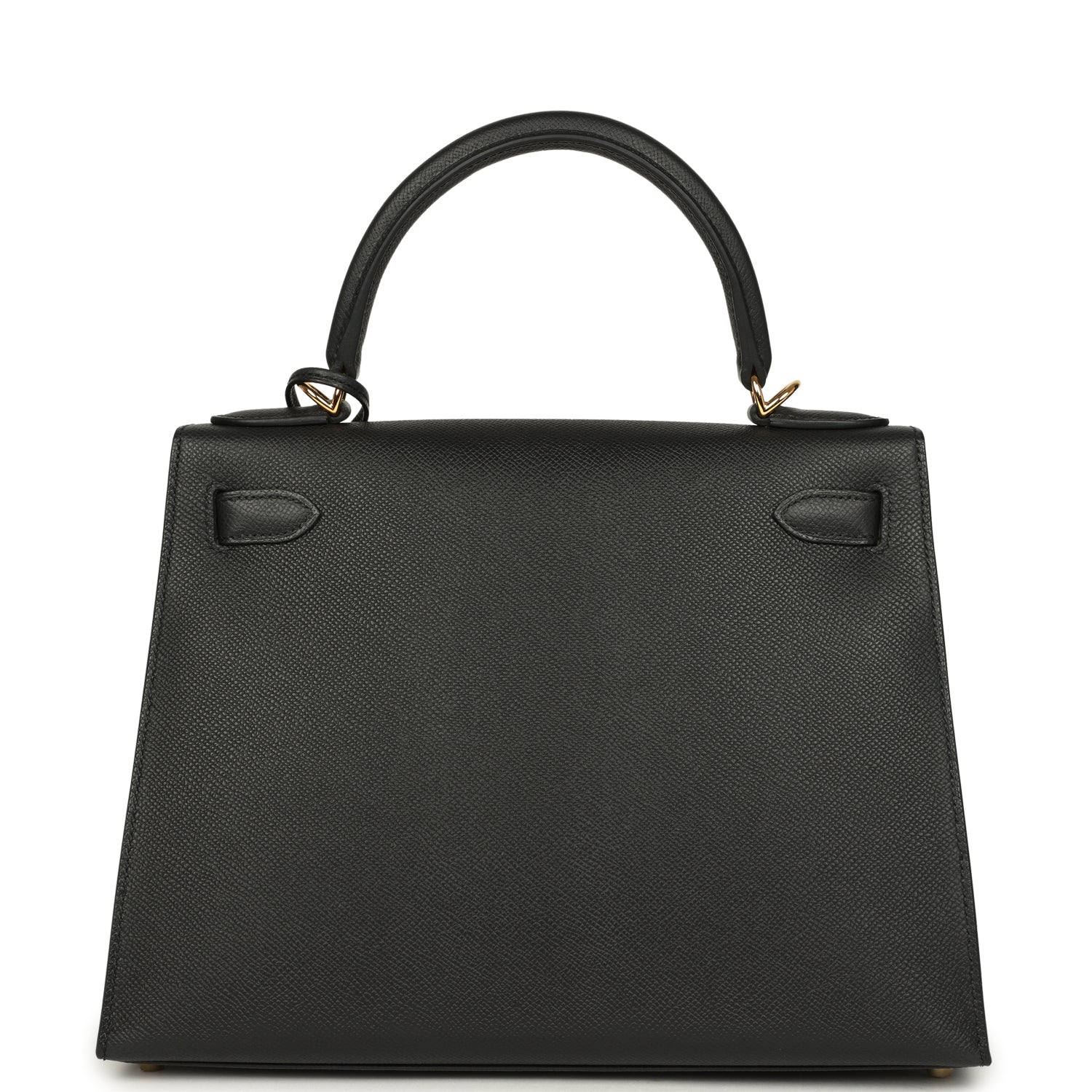 Hermes Kelly Sellier 28 Black Epsom Gold Hardware