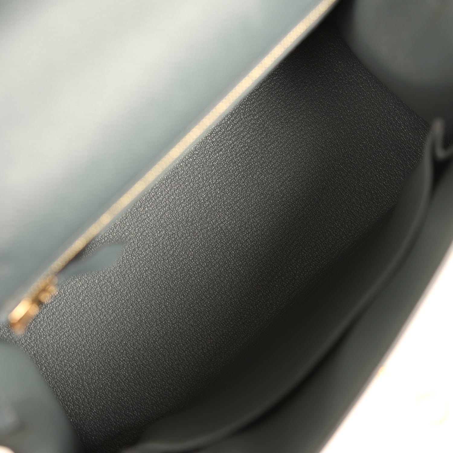 Pre-owned Hermes Kelly Sellier 25 Bleu Orage Epsom Gold Hardware
