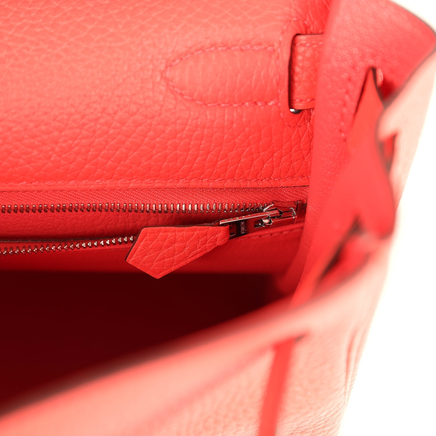 Pre-owned Hermes Kelly Retourne 28 Rose Texas Clemence Palladium Hardware