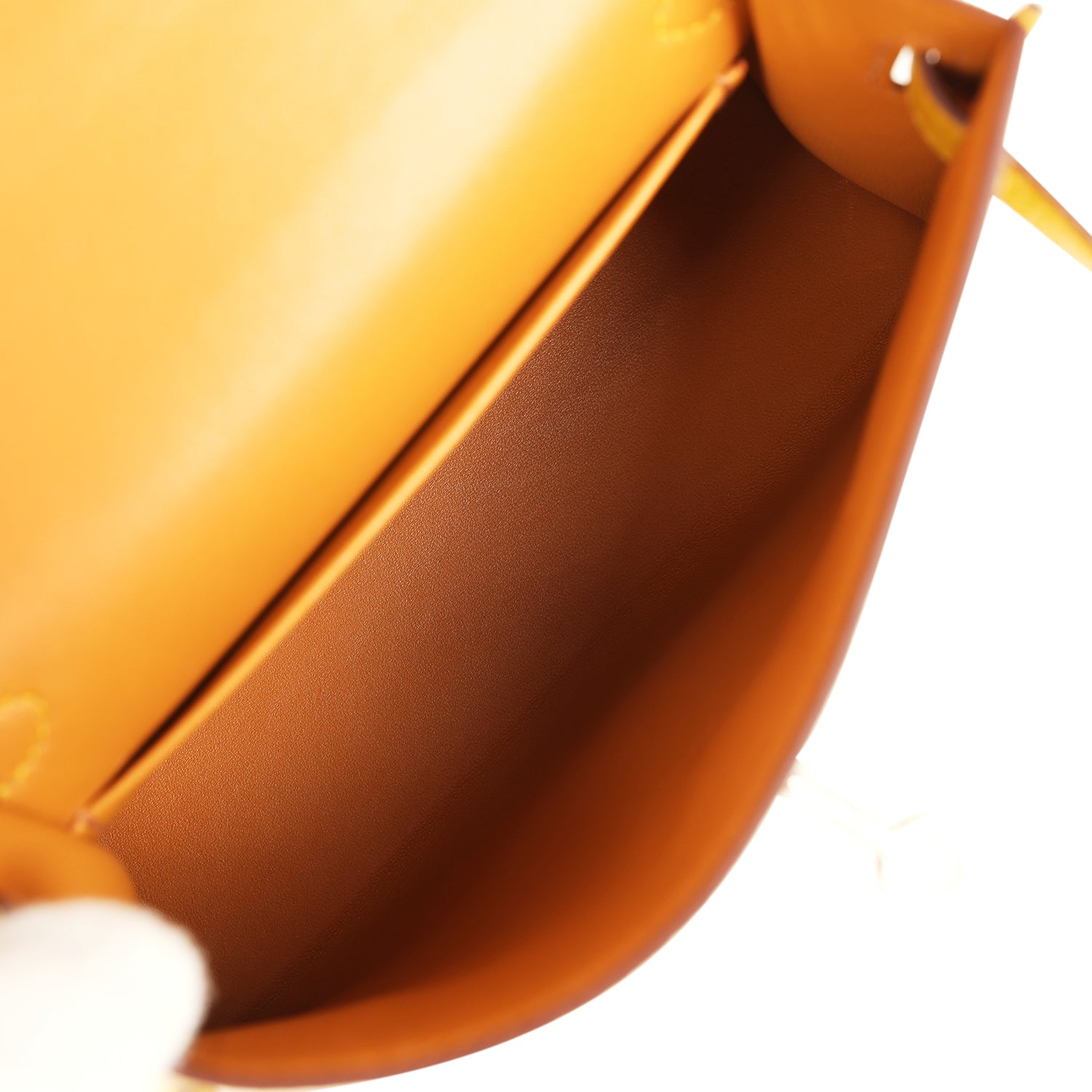 Hermes Kelly Sellier 20 Jaune Ambre Verso Chèvre Mysore Palladium Hardware