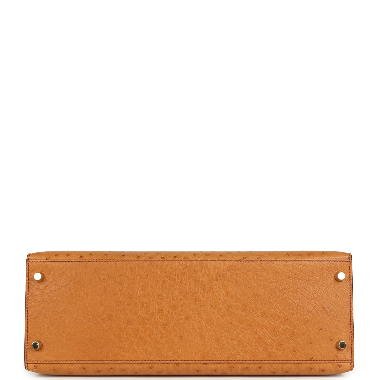 Pre-owned Hermes Kelly Sellier 35 Cognac Ostrich Gold Hardware