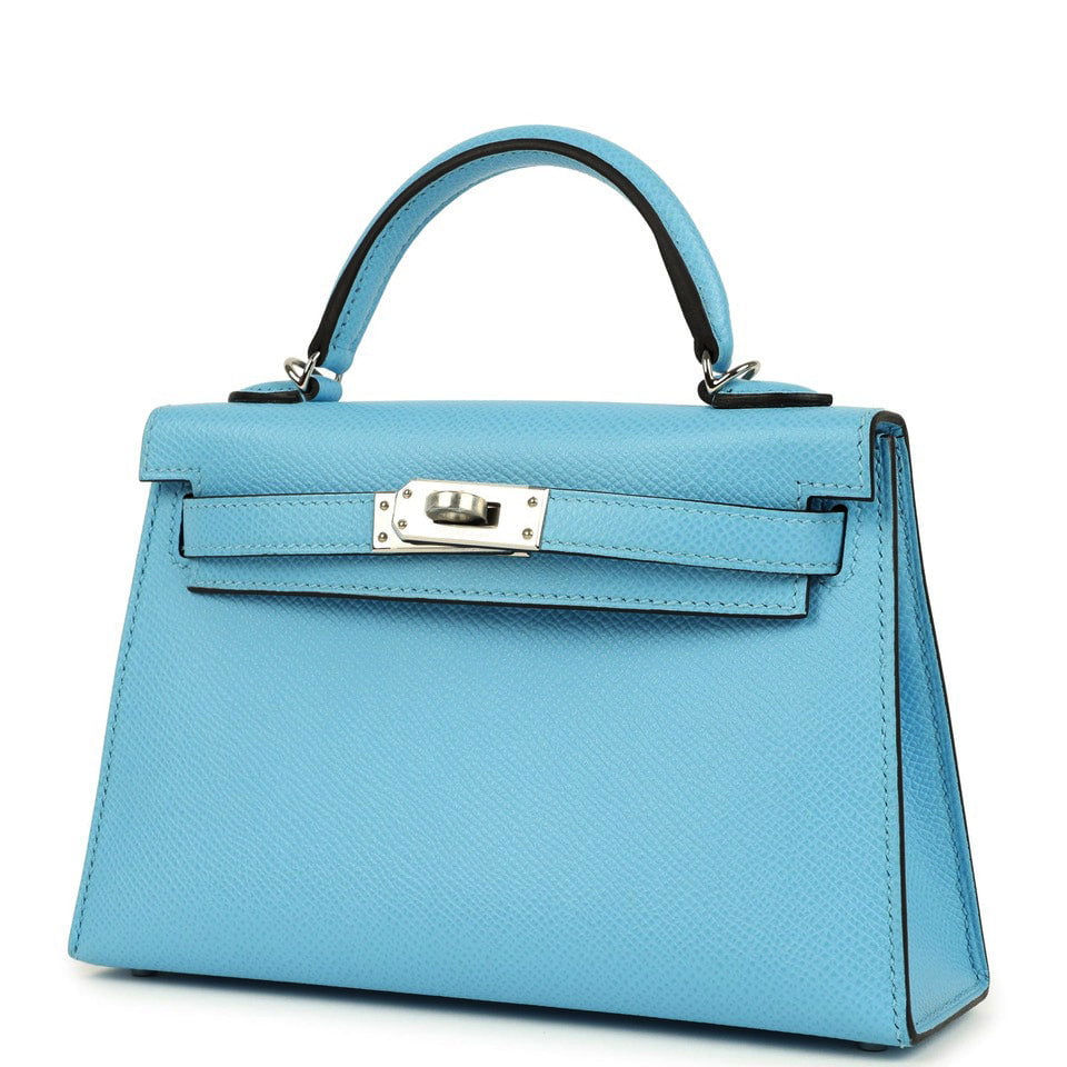 Hermes Kelly Sellier 20 Celeste Epsom Palladium Hardware