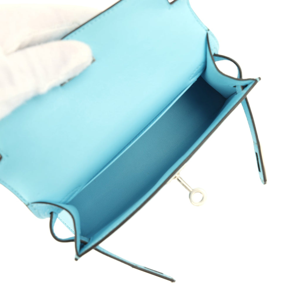 Hermes Kelly Sellier 20 Celeste Epsom Palladium Hardware
