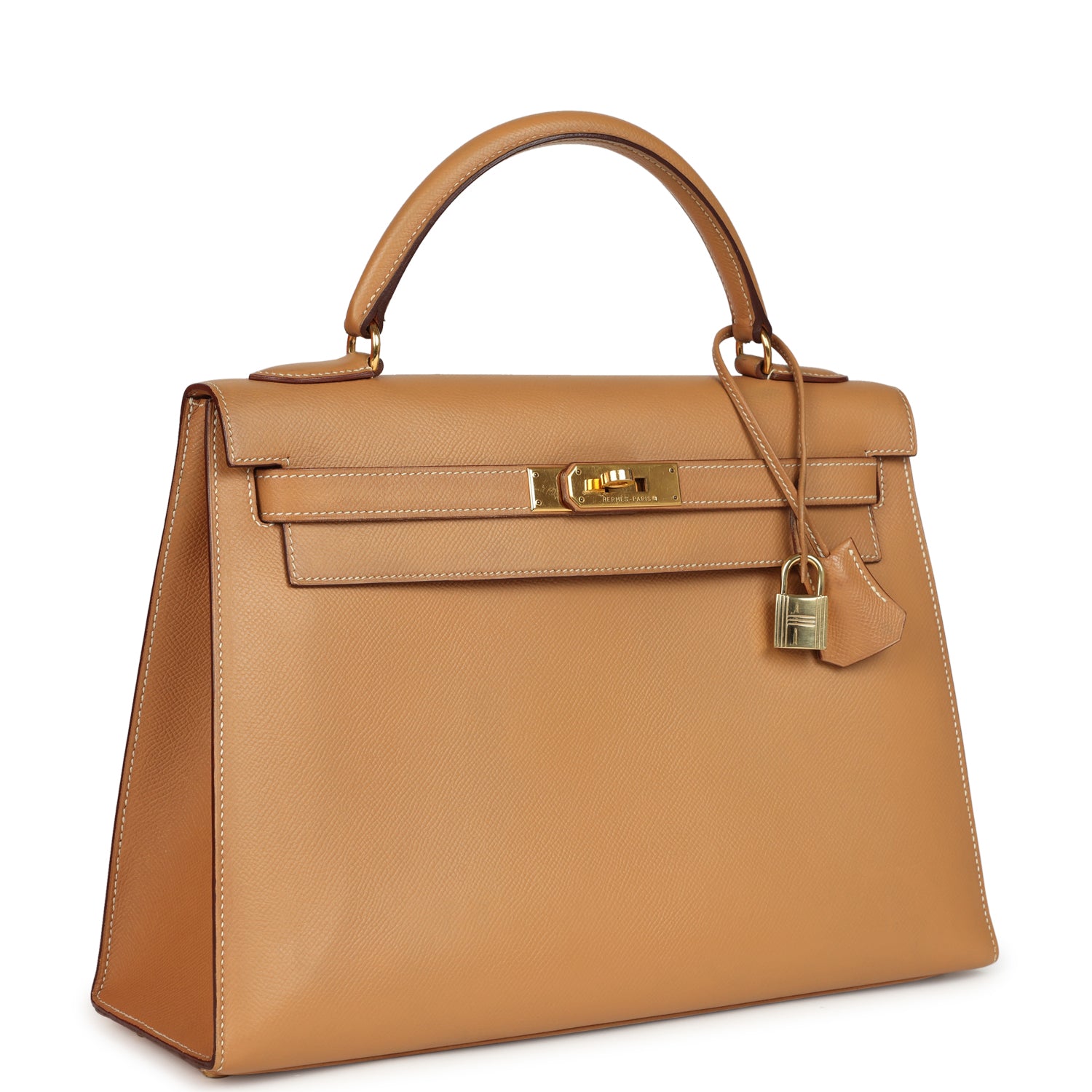 New Hermes Sellier Kelly 32 Naturel Courchevel Gold Hardware