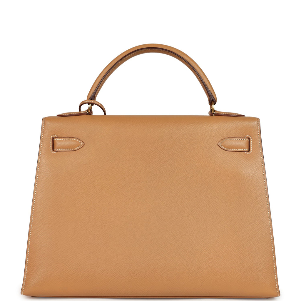 New Hermes Sellier Kelly 32 Naturel Courchevel Gold Hardware
