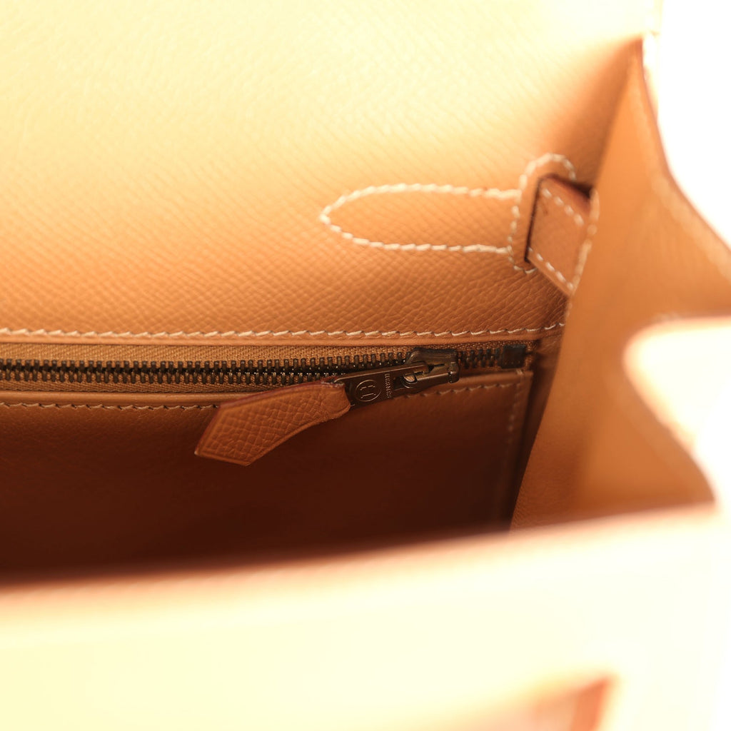 New Hermes Sellier Kelly 32 Naturel Courchevel Gold Hardware
