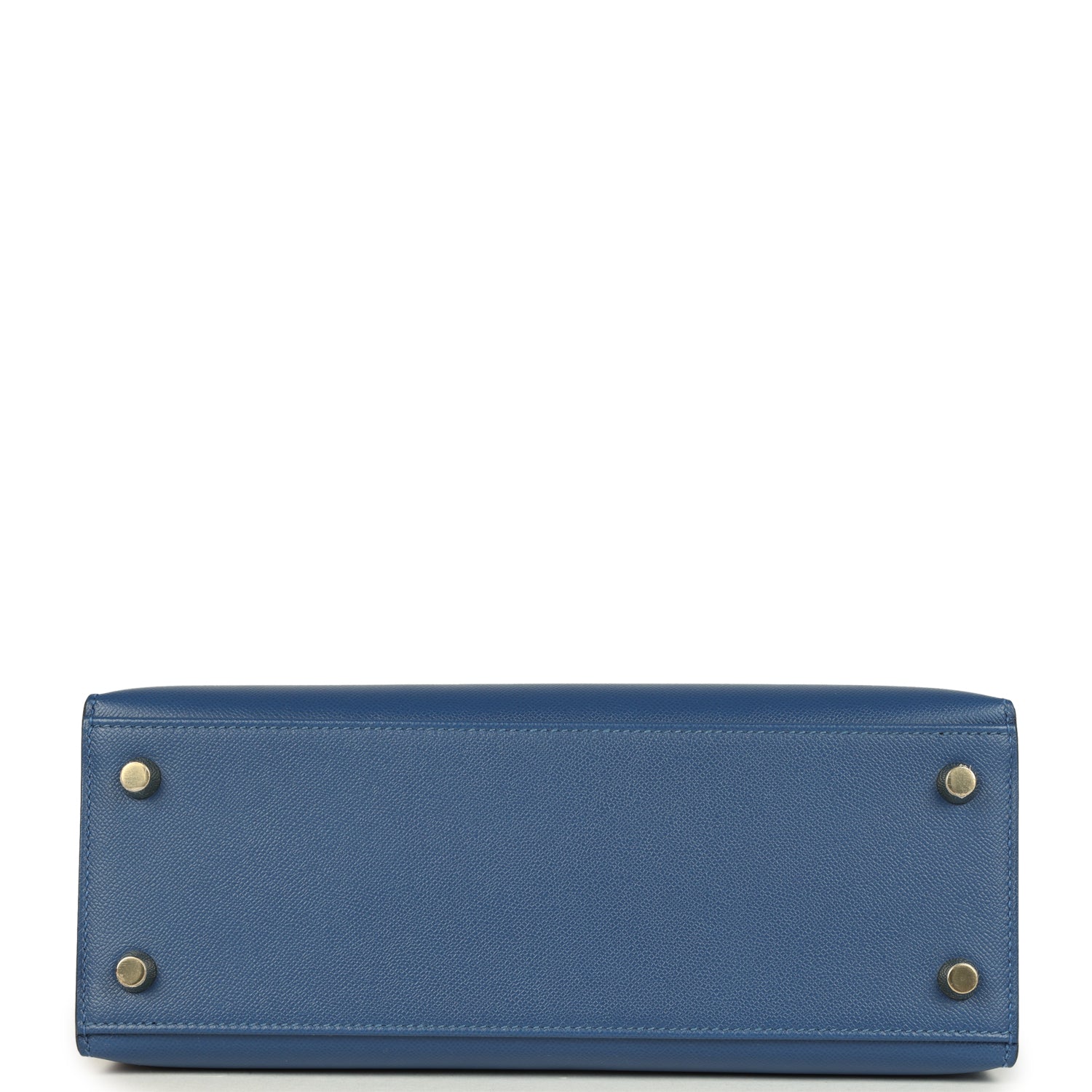 Hermes Kelly Sellier 25 Bleu Tie Madame Permabrass Hardware