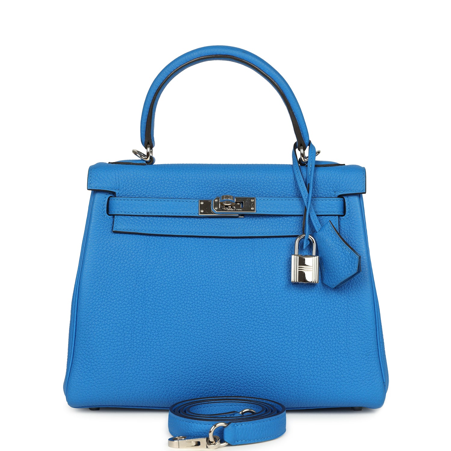 New Hermes Kelly Retourne 25 Bleu France Togo Palladium Hardware