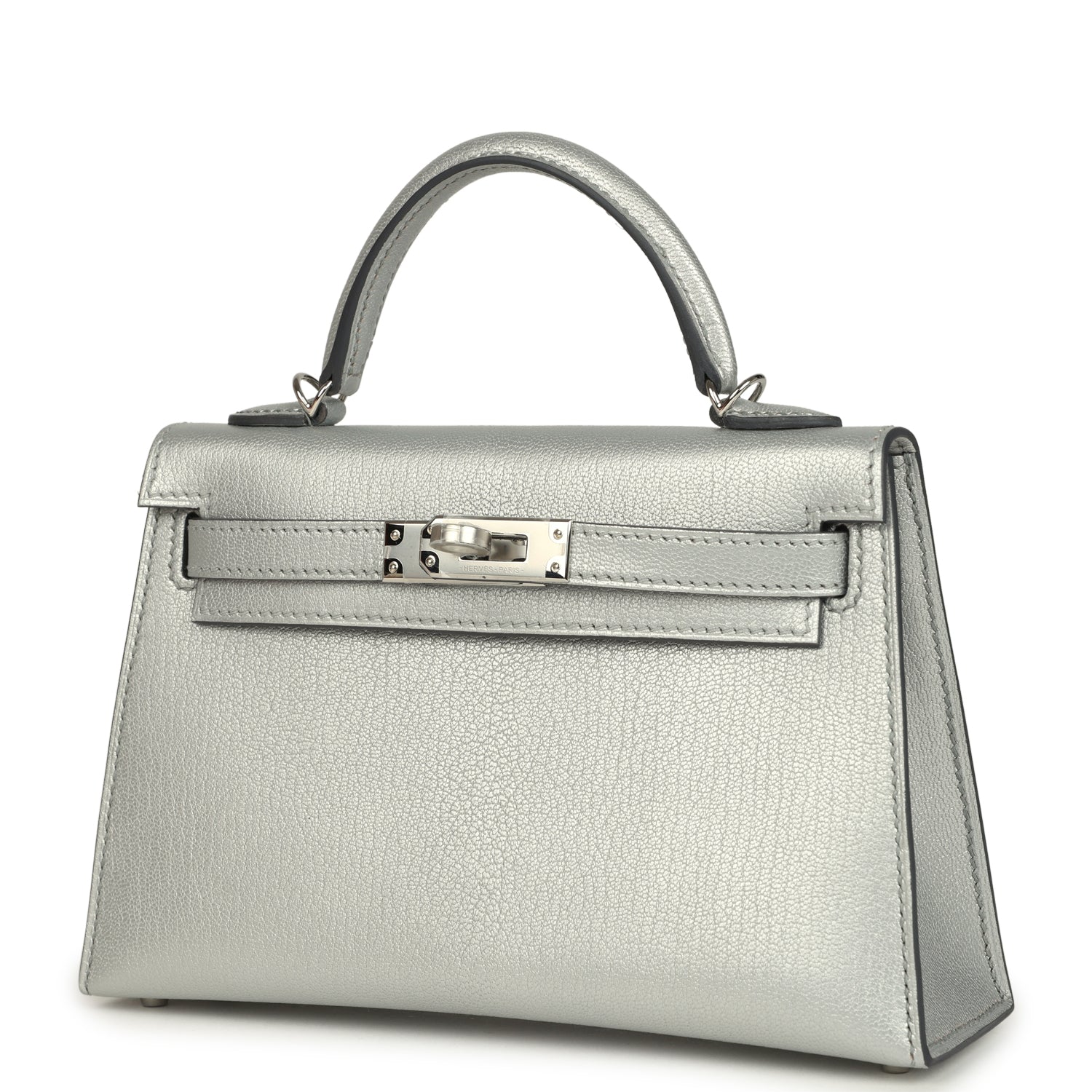 Hermes Kelly Sellier 20 Argent Chevre Chamkilight Palladium Hardware