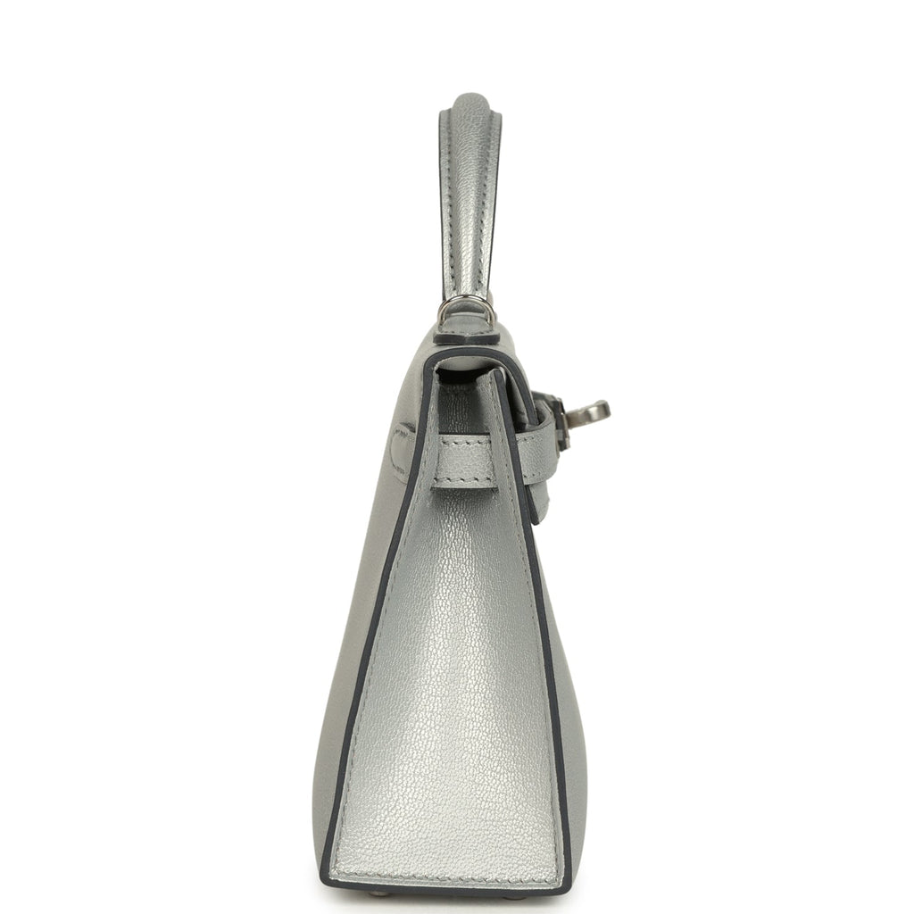 Hermes Kelly Sellier 20 Argent Chevre Chamkilight Palladium Hardware