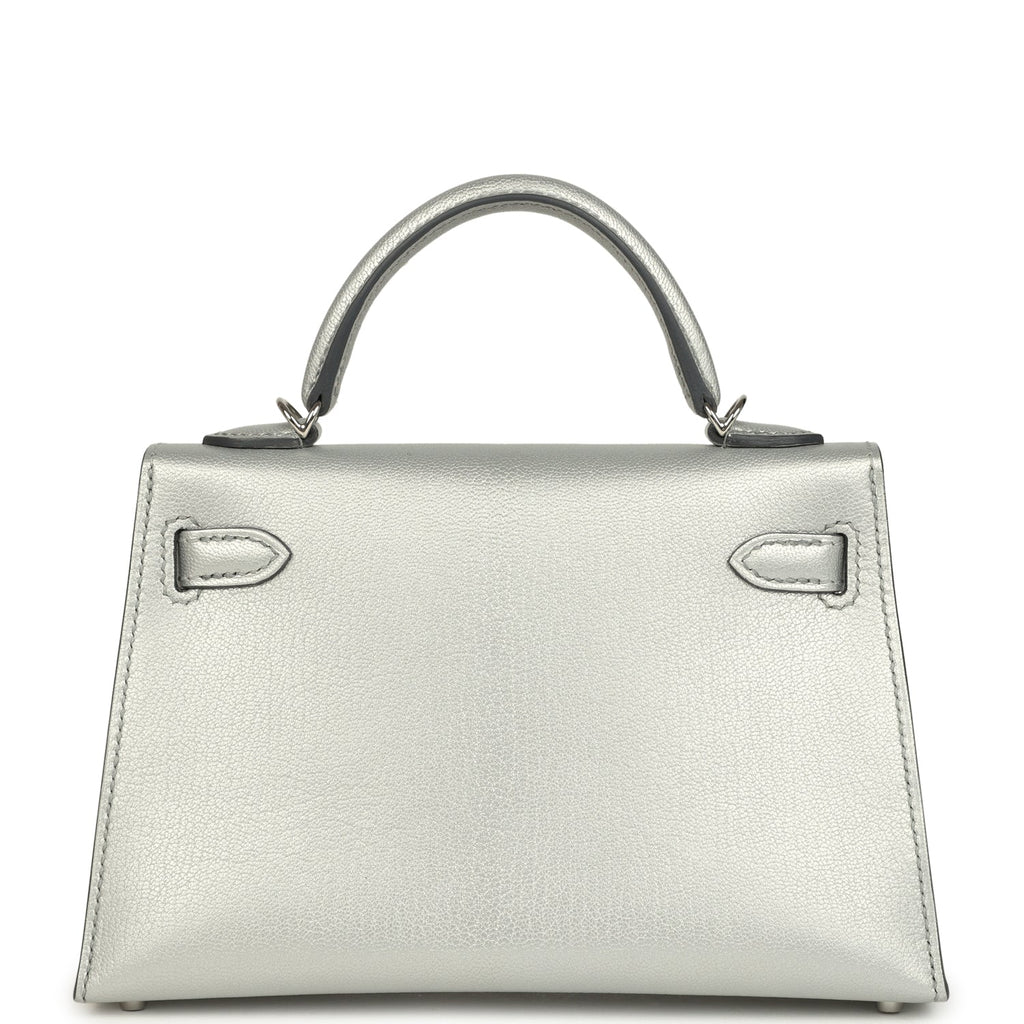 Hermes Kelly Sellier 20 Argent Chevre Chamkilight Palladium Hardware