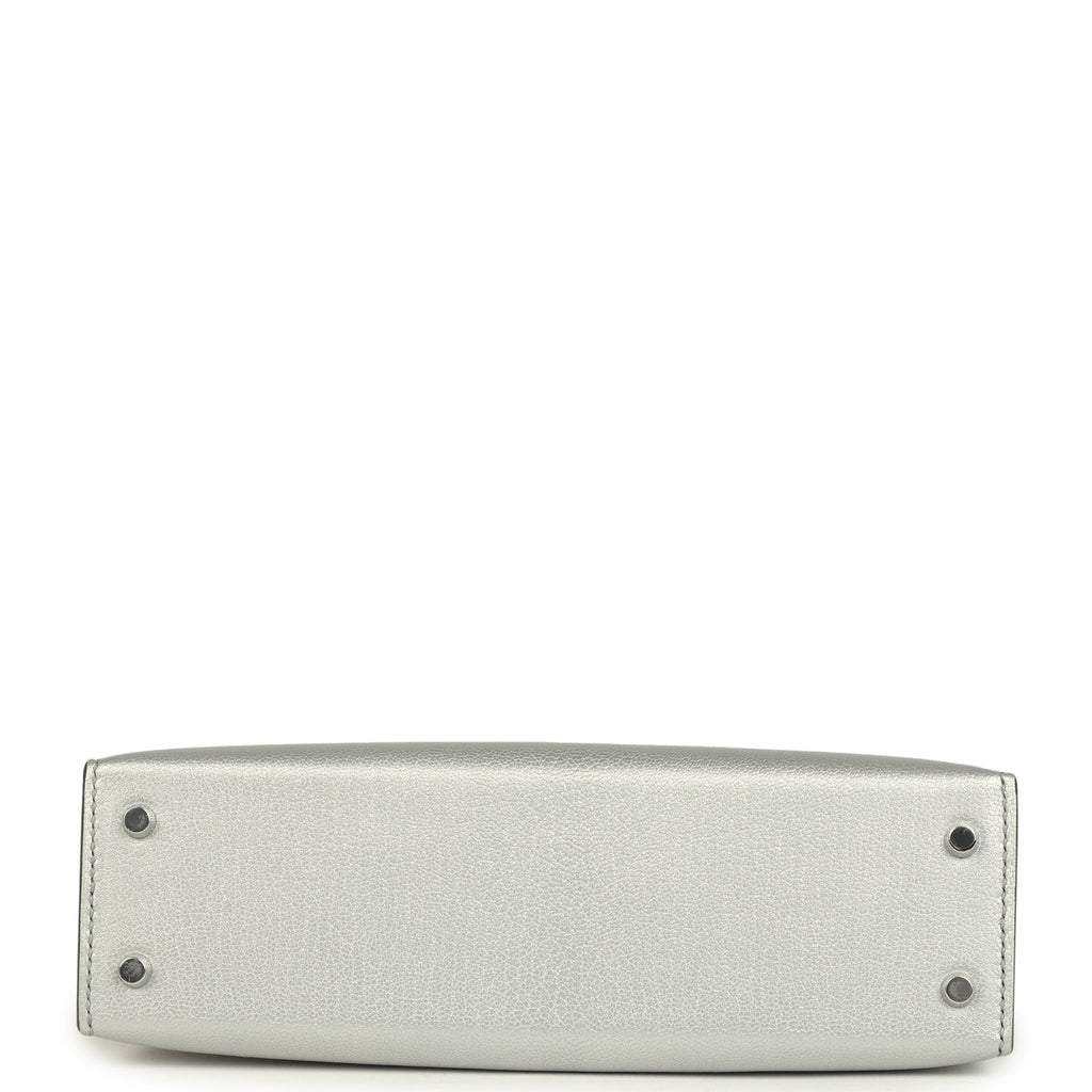 Hermes Kelly Sellier 20 Argent Chevre Chamkilight Palladium Hardware
