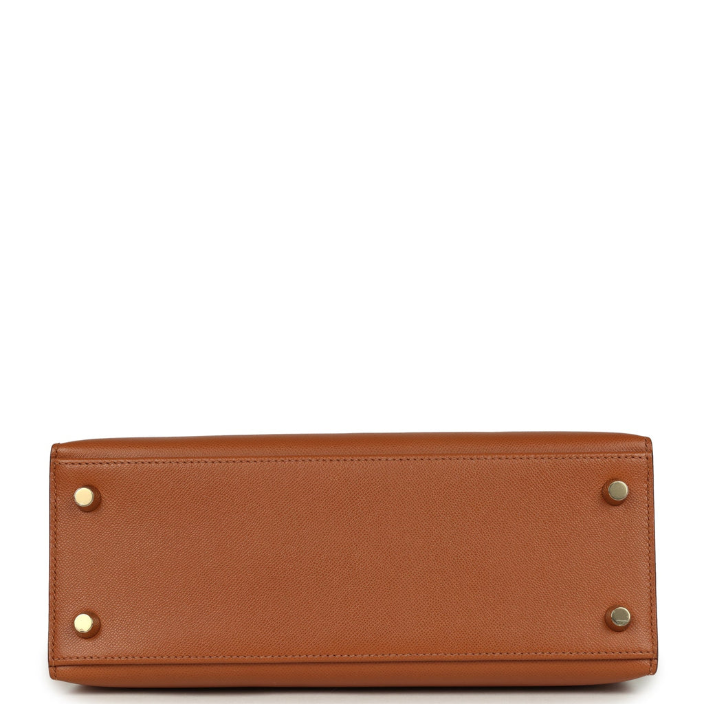 Hermes Kelly Sellier 25 Gold Madame and Miel Shiny Niloticus Crocodile Touch Gold Hardware