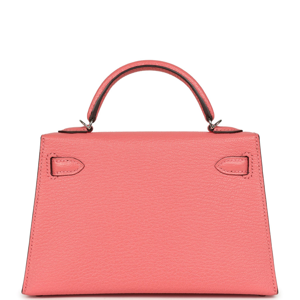 Hermes Kelly Sellier 20 Rose Lipstick Chevre Mysore Palladium Hardware