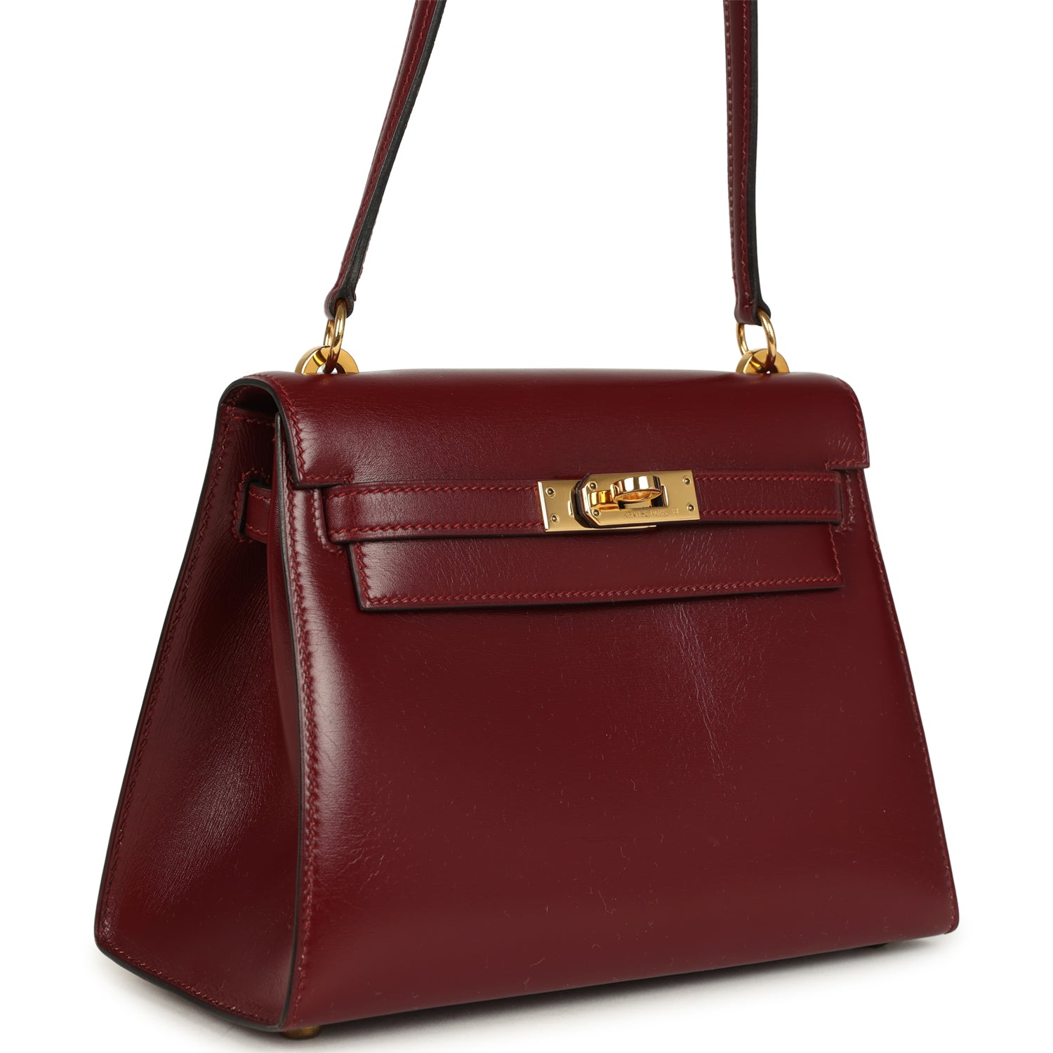 New Hermes Kelly Sellier 20 Rouge H Box Gold Hardware