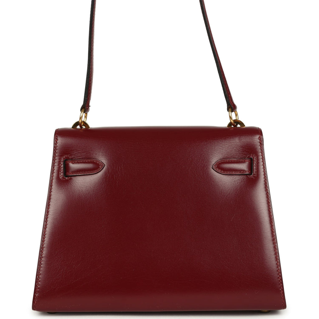 New Hermes Kelly Sellier 20 Rouge H Box Gold Hardware