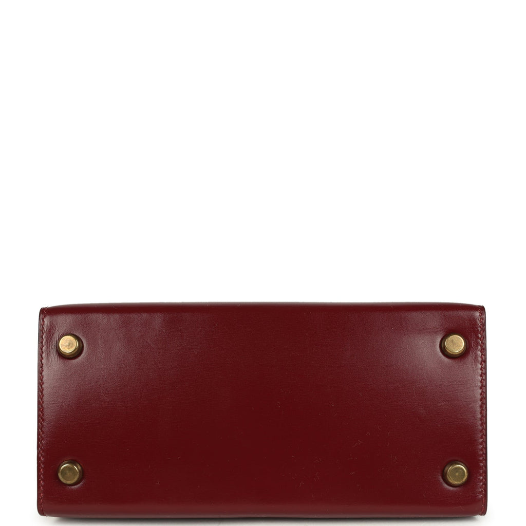 Vintage Hermes Kelly Sellier 20 Rouge H Box Gold Hardware