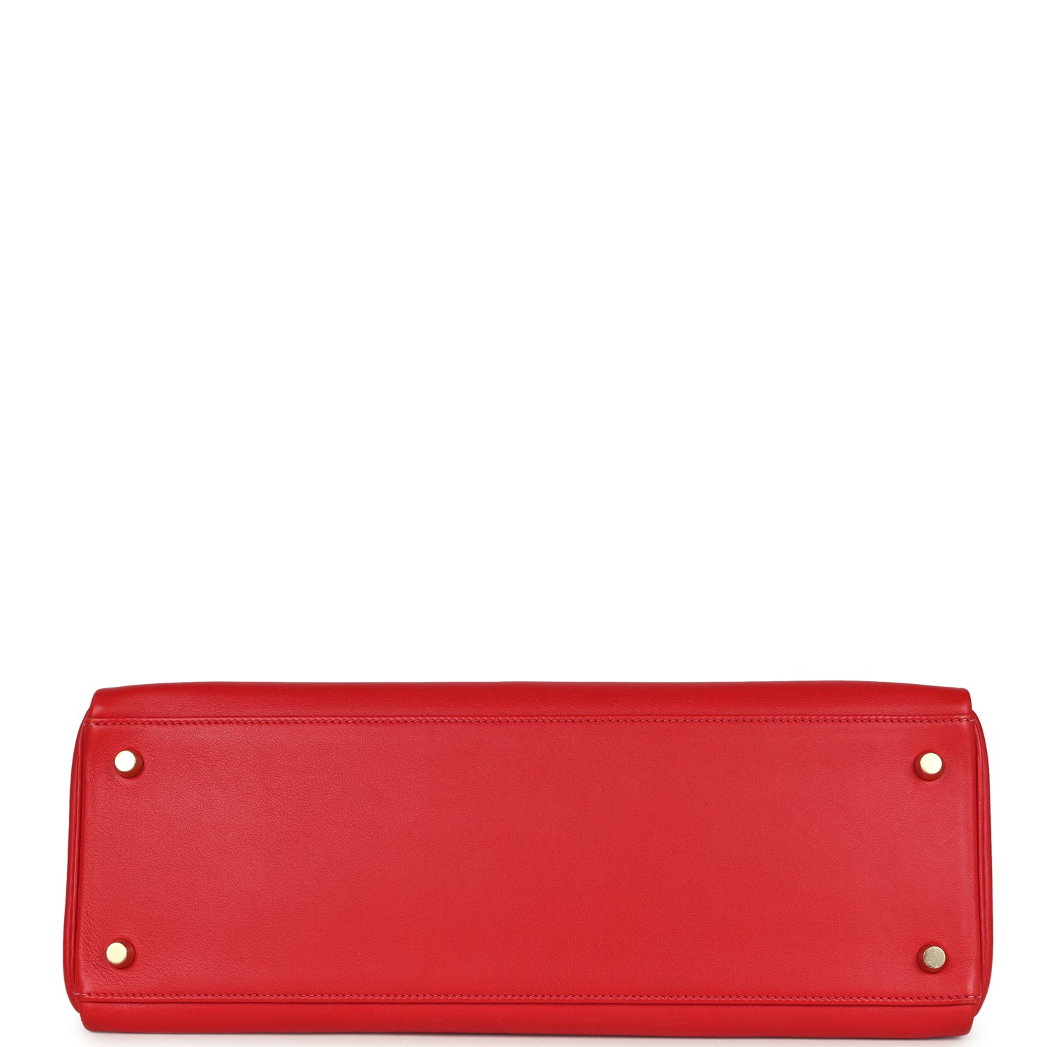 Vintage Hermes Kelly Retourne 35 Rouge Vif Gulliver Gold Hardware