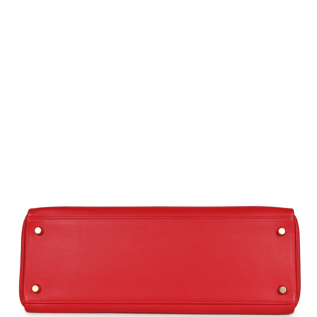 New Hermes Kelly Retourne 35 Rouge Vif Gulliver Gold Hardware