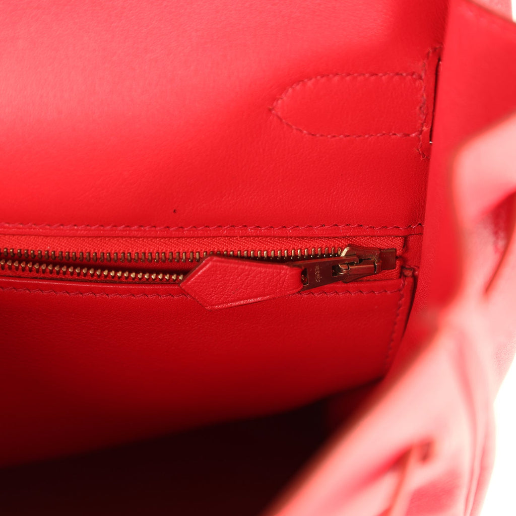 New Hermes Kelly Retourne 35 Rouge Vif Gulliver Gold Hardware