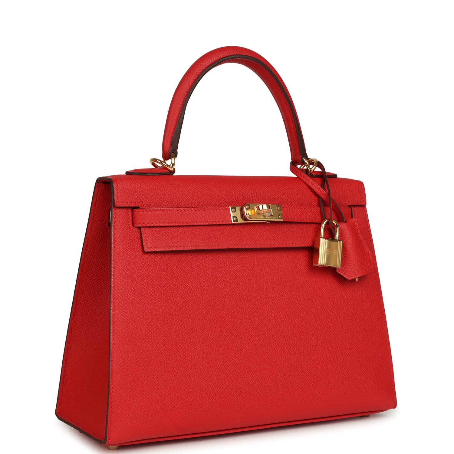 Hermes Kelly Sellier 25 Rouge Radieux Epsom Gold Hardware