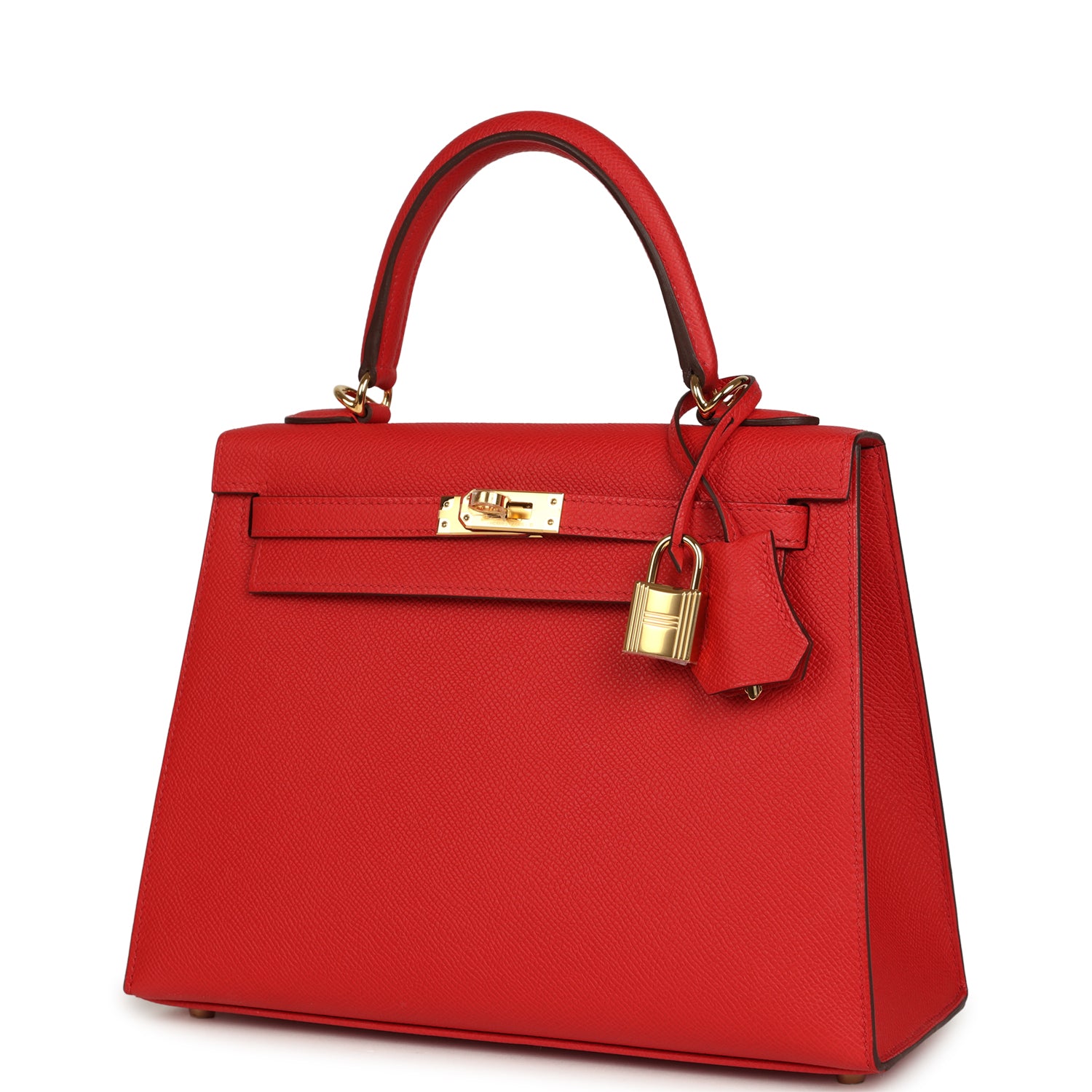 Hermes Kelly Sellier 25 Rouge Radieux Epsom Gold Hardware