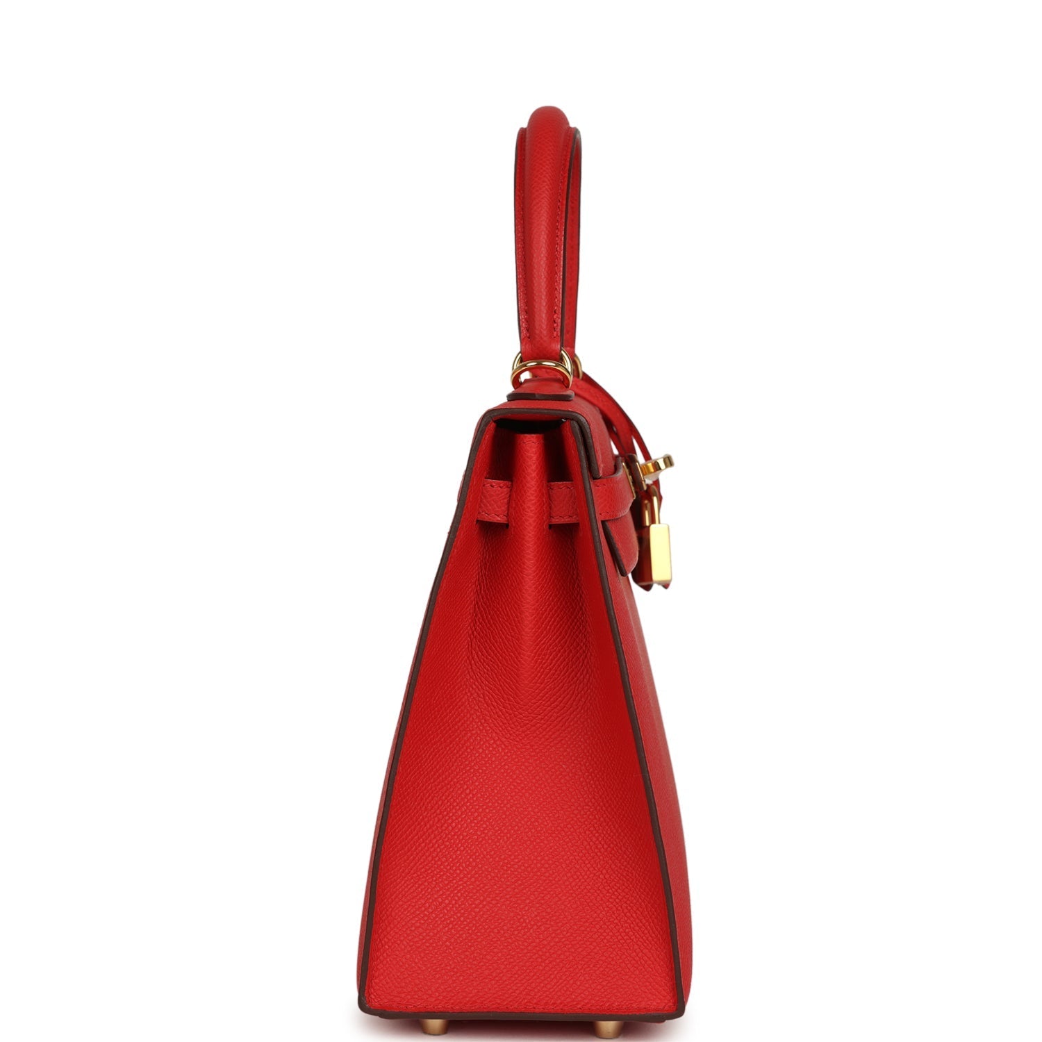Hermes Kelly Sellier 25 Rouge Radieux Epsom Gold Hardware