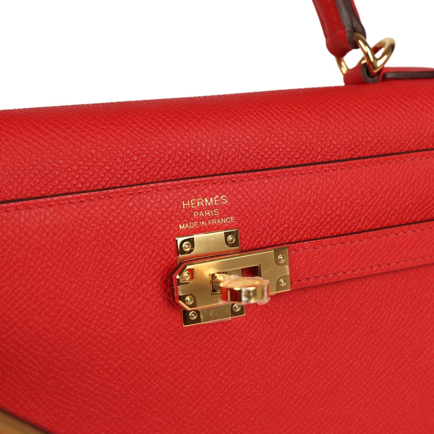 Hermes Kelly Sellier 25 Rouge Radieux Epsom Gold Hardware