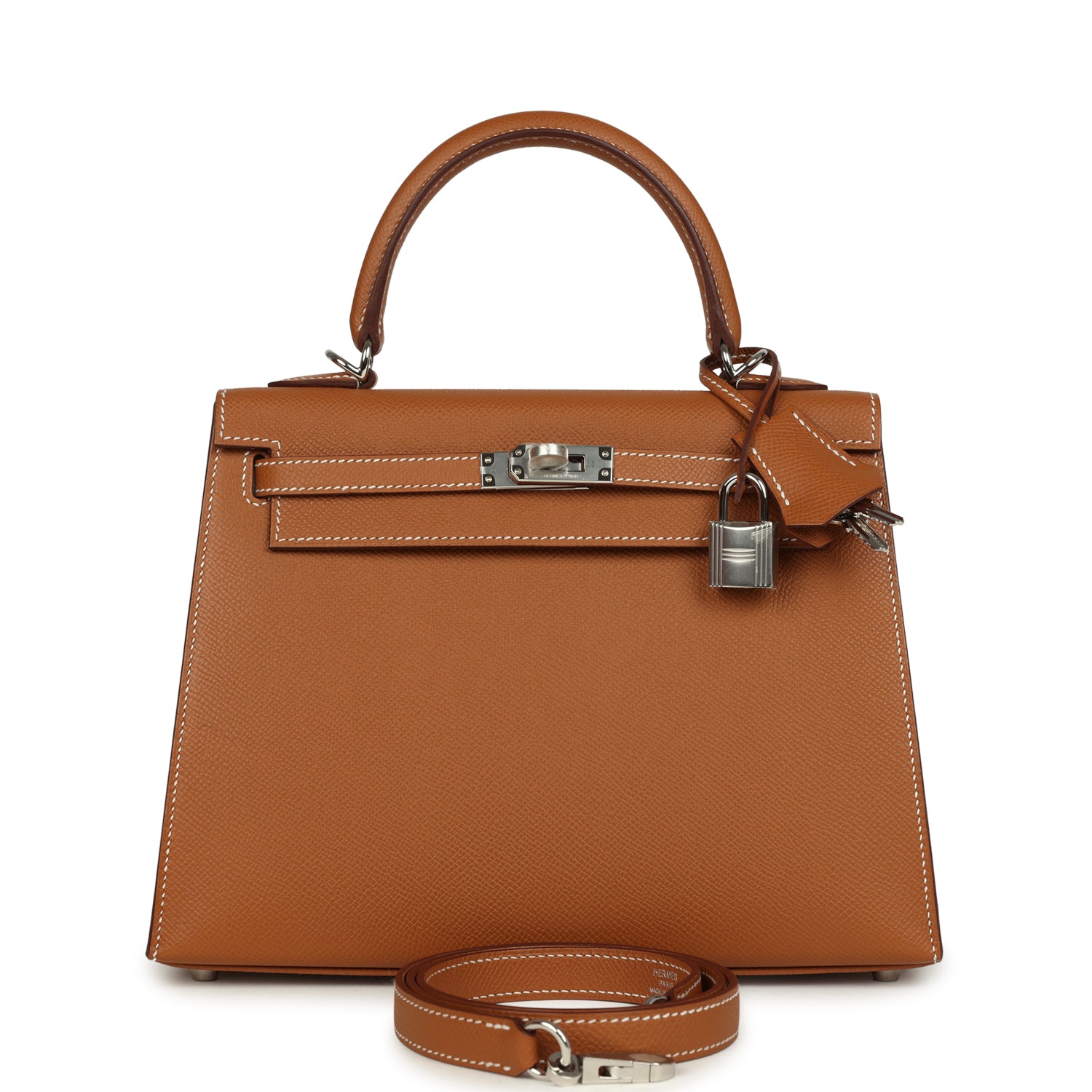 Hermes Kelly Sellier 25 Gold Epsom Palladium Hardware