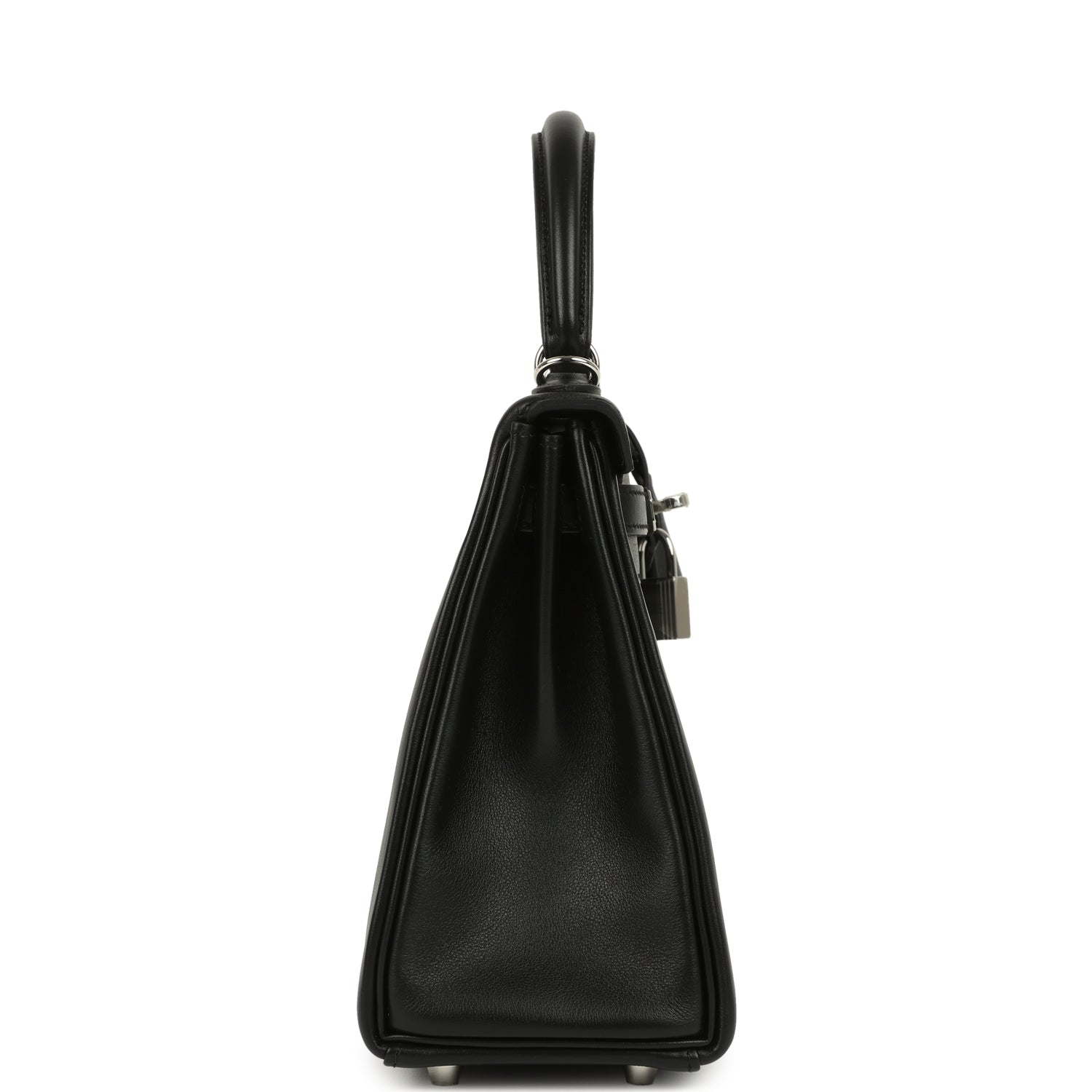 Hermes Kelly Retourne 25 Black Cheri Palladium Hardware