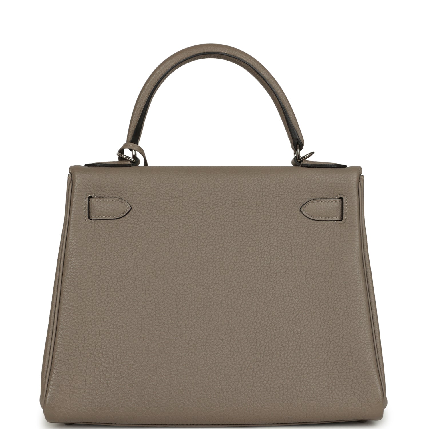 Pre-owned Hermes Kelly Retourne 28 Gris Asphalt Togo Palladium Hardware