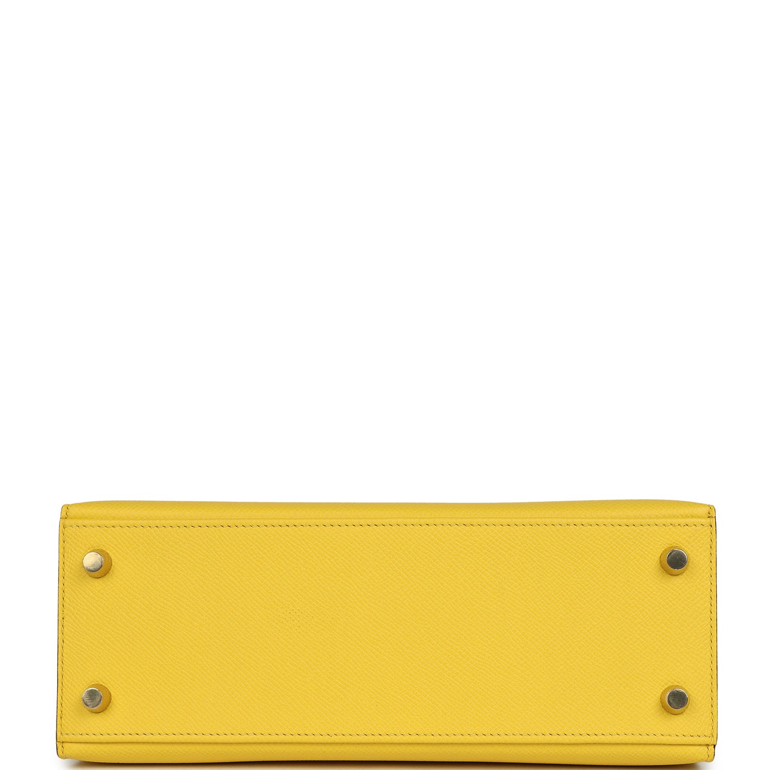 Hermes Special Order (HSS) Kelly Sellier 25 Jaune De Naples Verso Epsom Brushed Gold Hardware