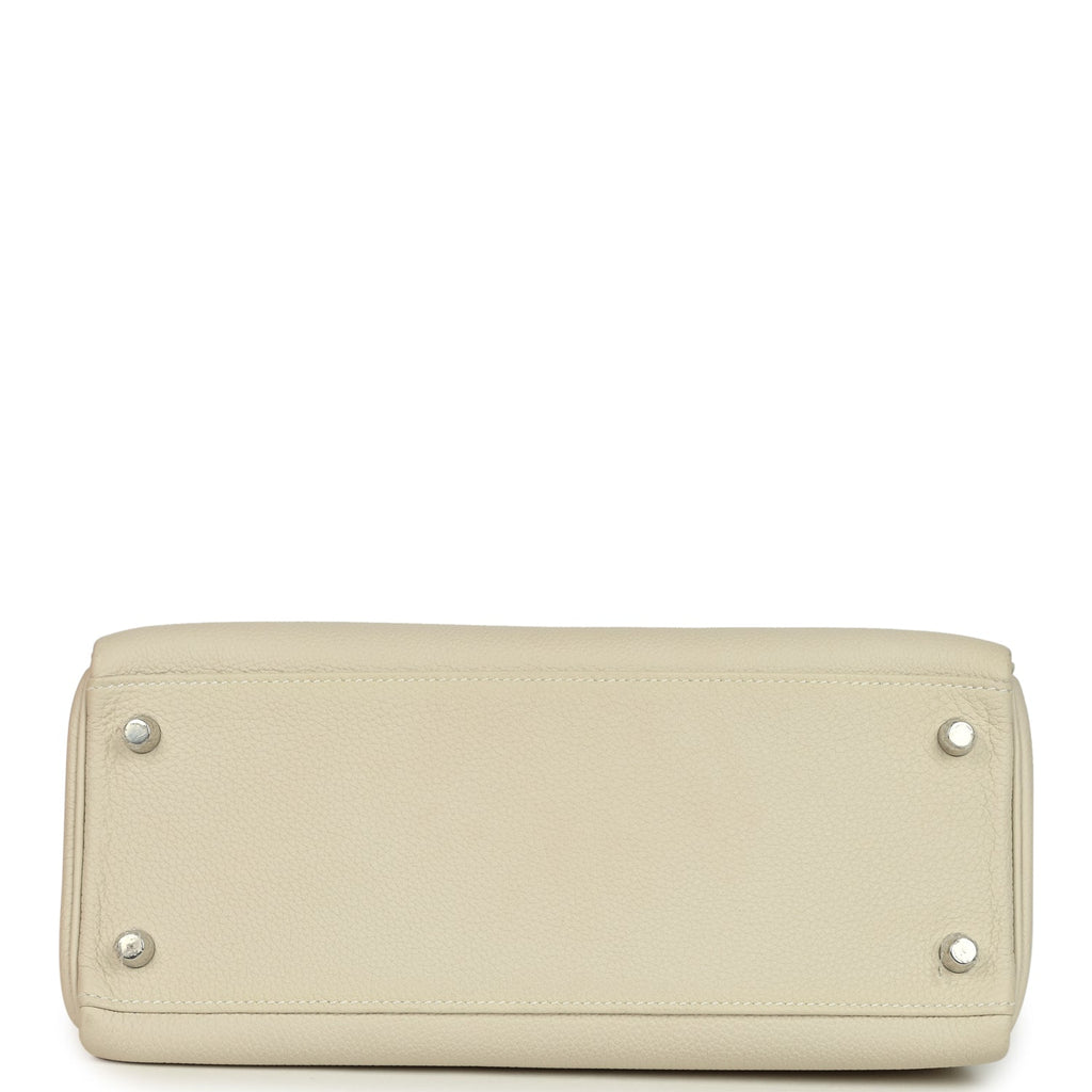 Pre-owned Hermes Special Order (HSS) Kelly Retourne 28 Beton Verso Togo Brushed Palladium Hardware