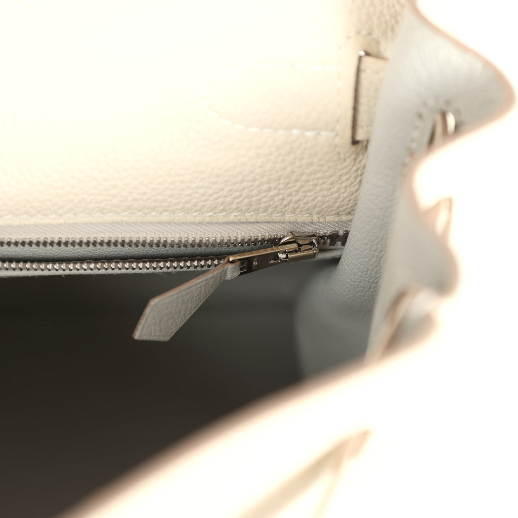 Pre-owned Hermes Special Order (HSS) Kelly Retourne 28 Beton Verso Togo Brushed Palladium Hardware