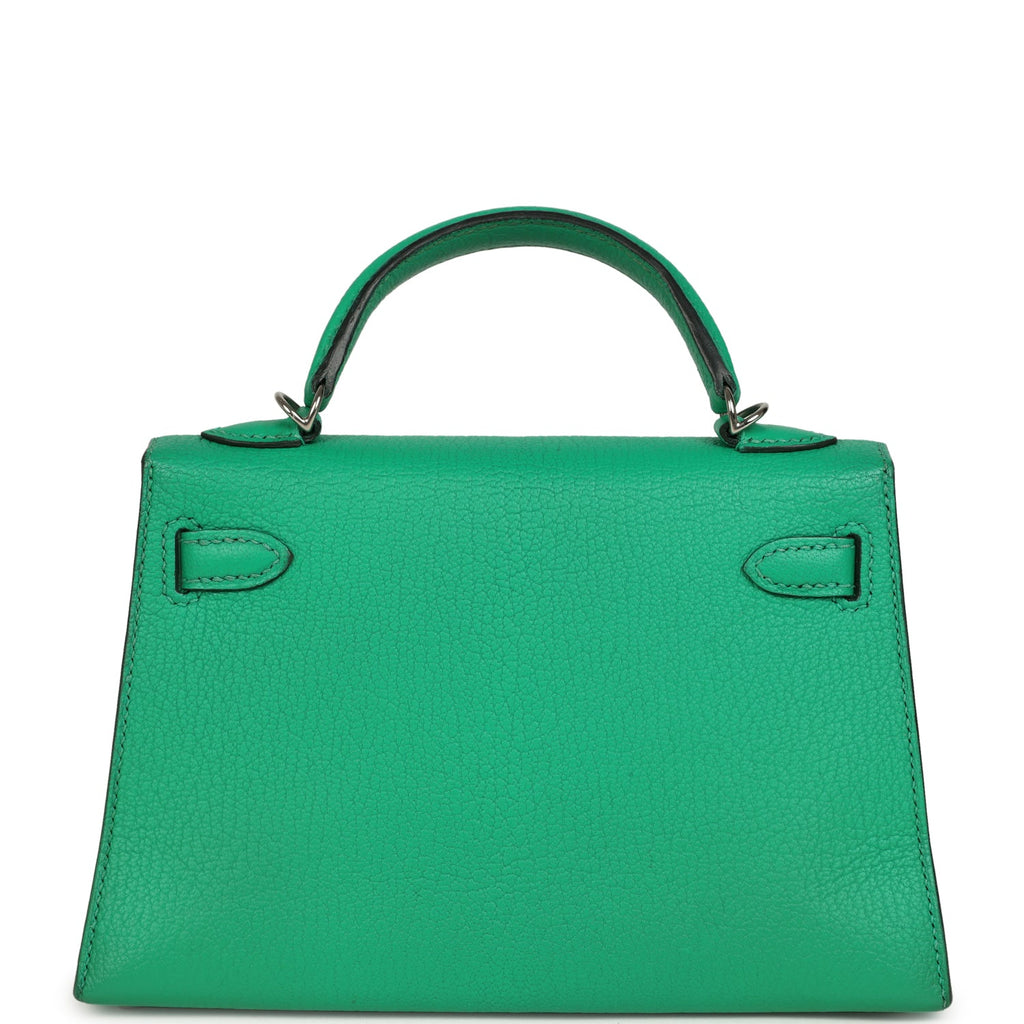 Pre-owned Hermes Kelly Sellier 20 Cactus Verso Chèvre Mysore Palladium Hardware