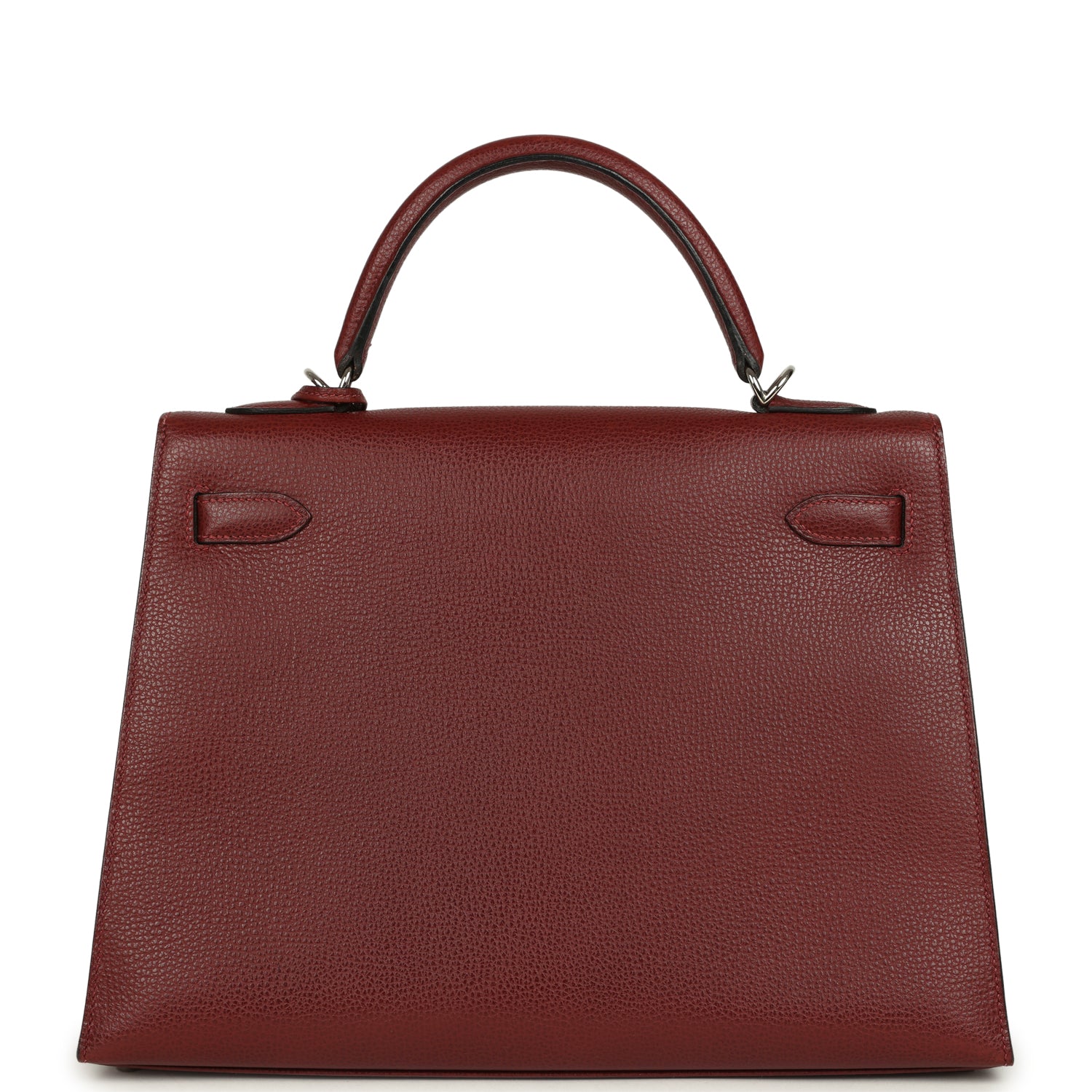 New Hermes Kelly Sellier 32 Rouge H Vache Liegee Palladium Hardware