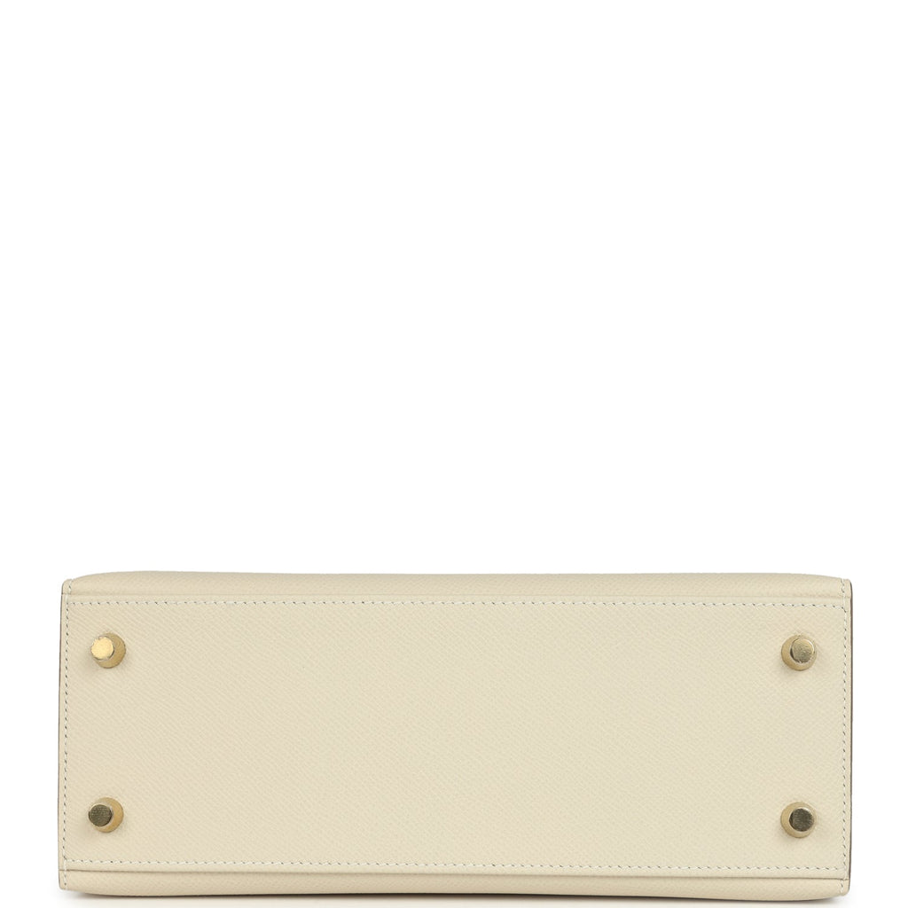 Hermes Kelly Sellier 25 Craie Epsom Permabrass Hardware