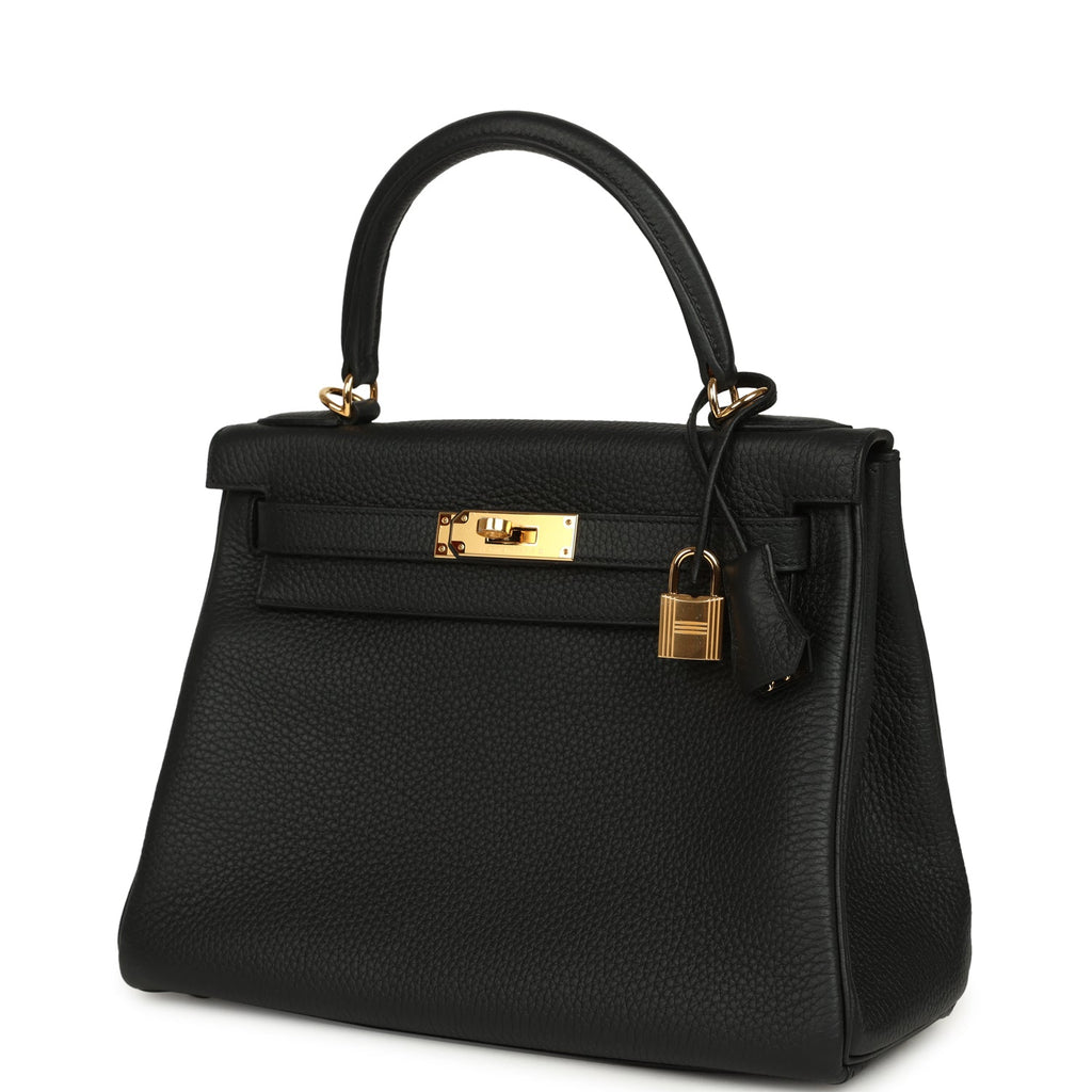 Hermes Kelly Retourne 28 Black Clemence Gold Hardware