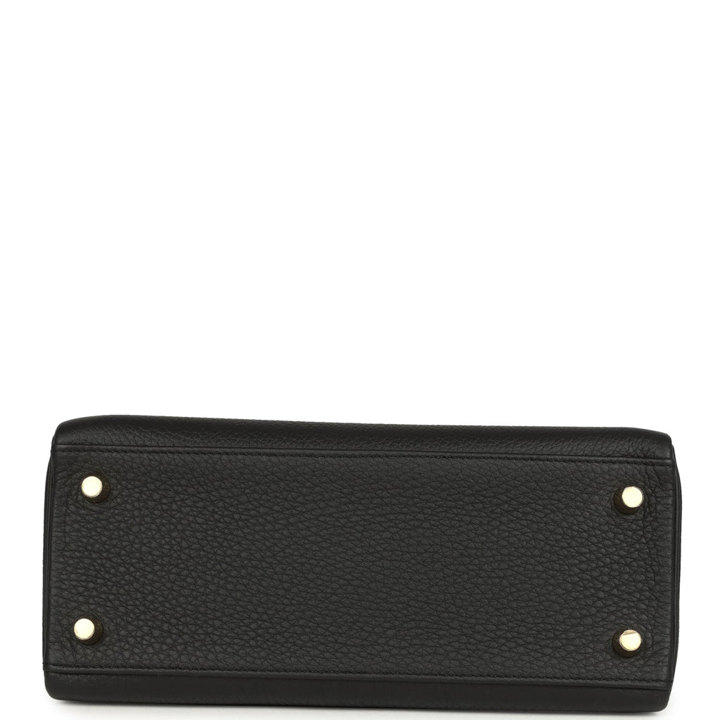 Hermes Kelly Retourne 25 Black Togo Gold Hardware