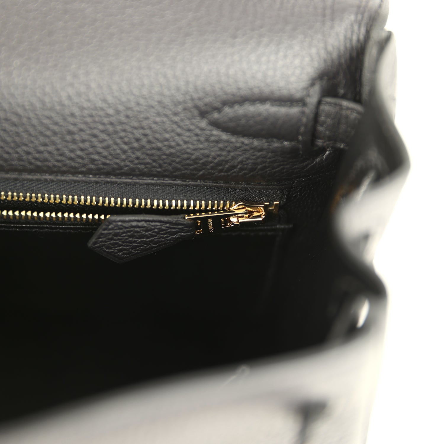 Hermes Kelly Retourne 25 Black Togo Gold Hardware