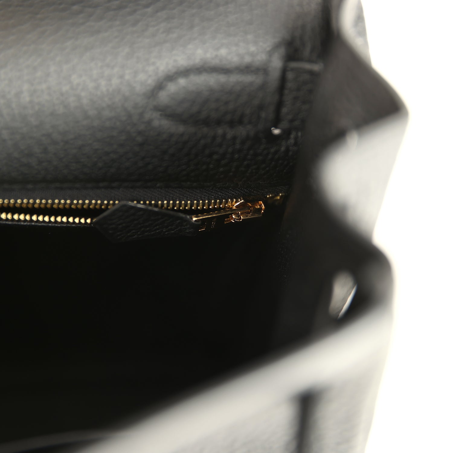 Pre-owned Hermes Kelly Retourne 28 Black Togo Gold Hardware