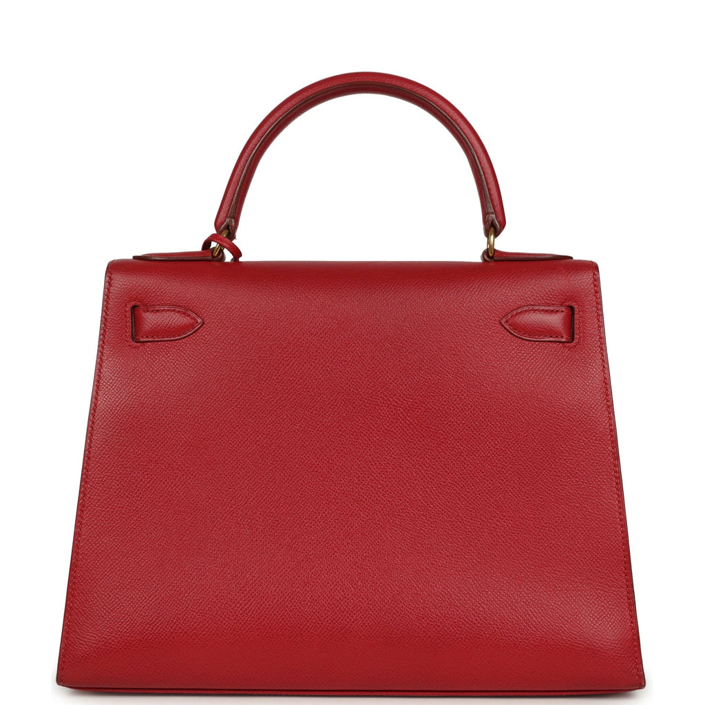 New Hermes Kelly 28 Sellier Rouge Vif Courchevel Gold Hardware