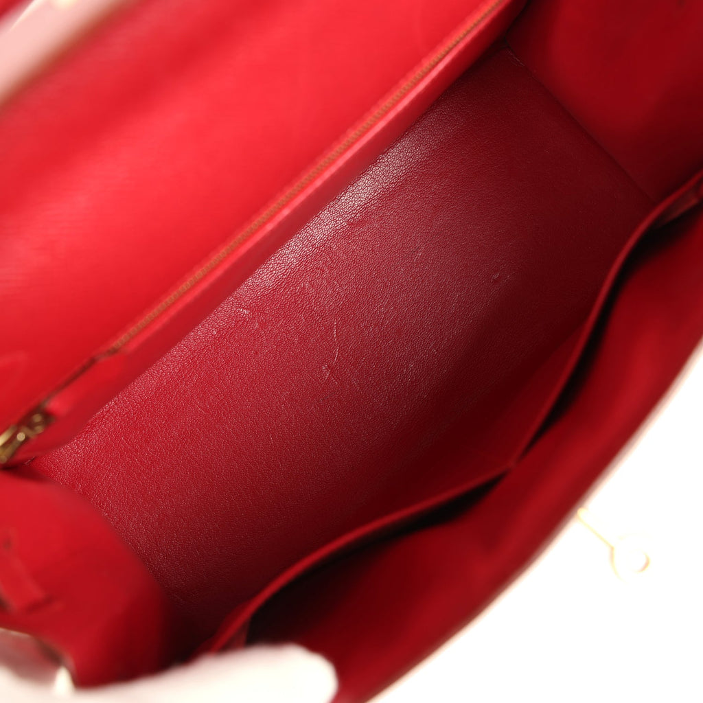 New Hermes Kelly 28 Sellier Rouge Vif Courchevel Gold Hardware