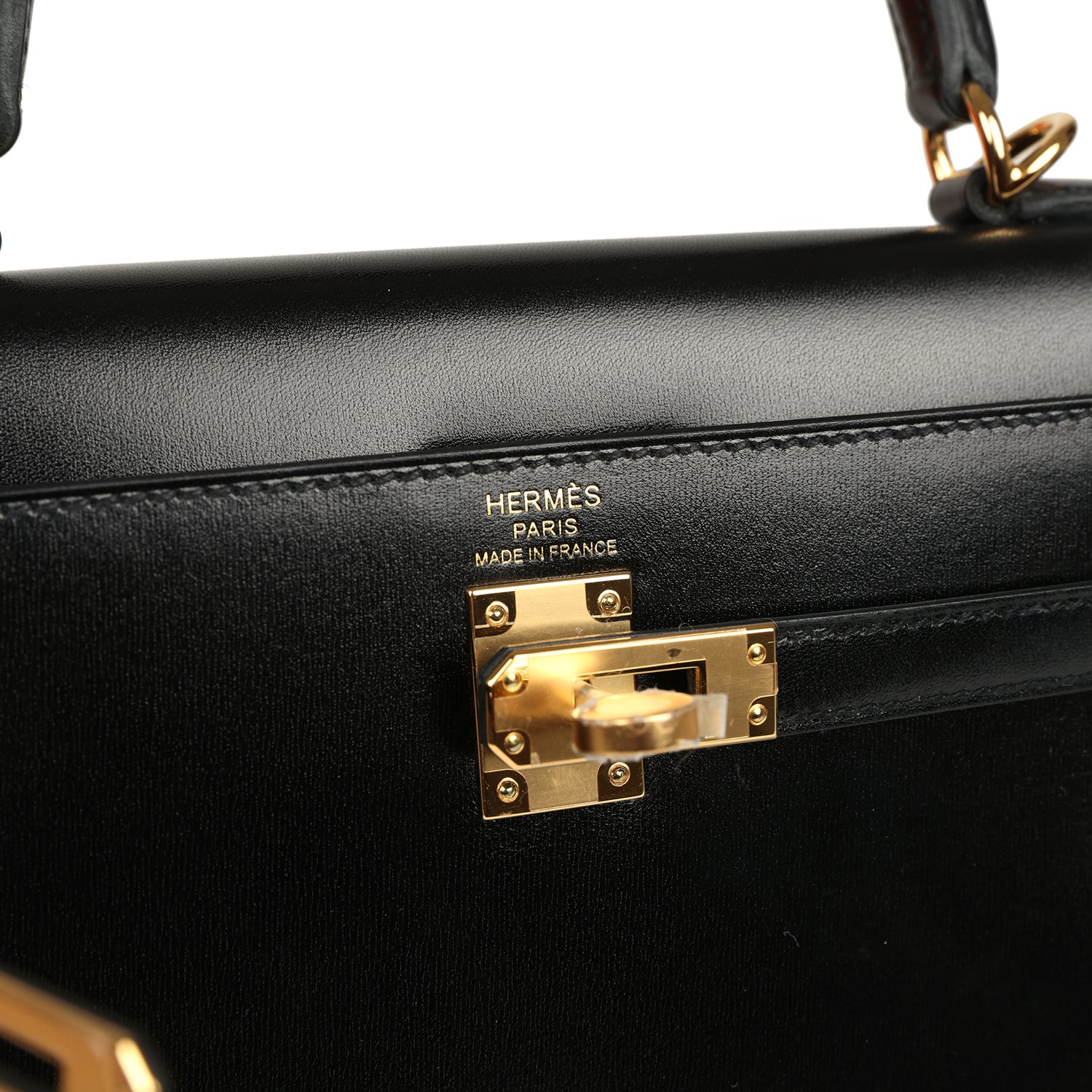 Hermes Kelly Sellier 25 Black Box Gold Hardware