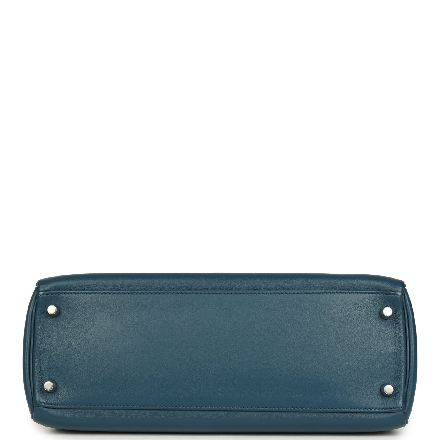Pre-owned Hermes Kelly Retourne 32 Bleu De Malte Swift Palladium Hardware